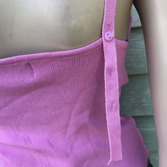 Bustier Padded Tank Top Cropped Pink Y2K Balletcore Coquette Barbiecore XL - Picture 3 of 5